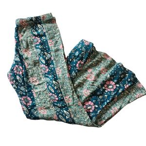 Free People Bali Sultry Bohemian Flare Floral Wide Leg Palazzo Pants Boho XS